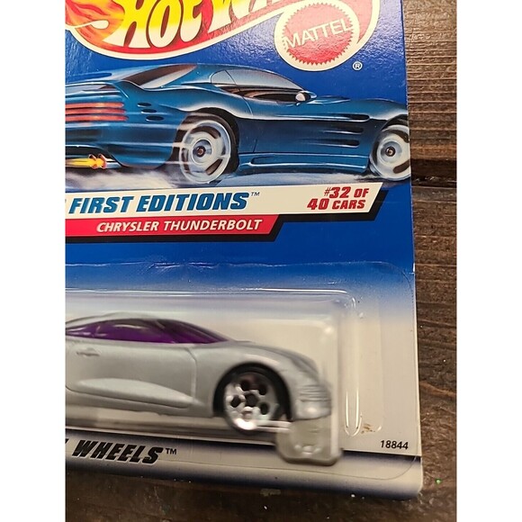 Vintage NOS 1998 Hot Wheels #671 First Edition 32/40 Chrystler Thunderbolt Gray - Picture 4 of 6
